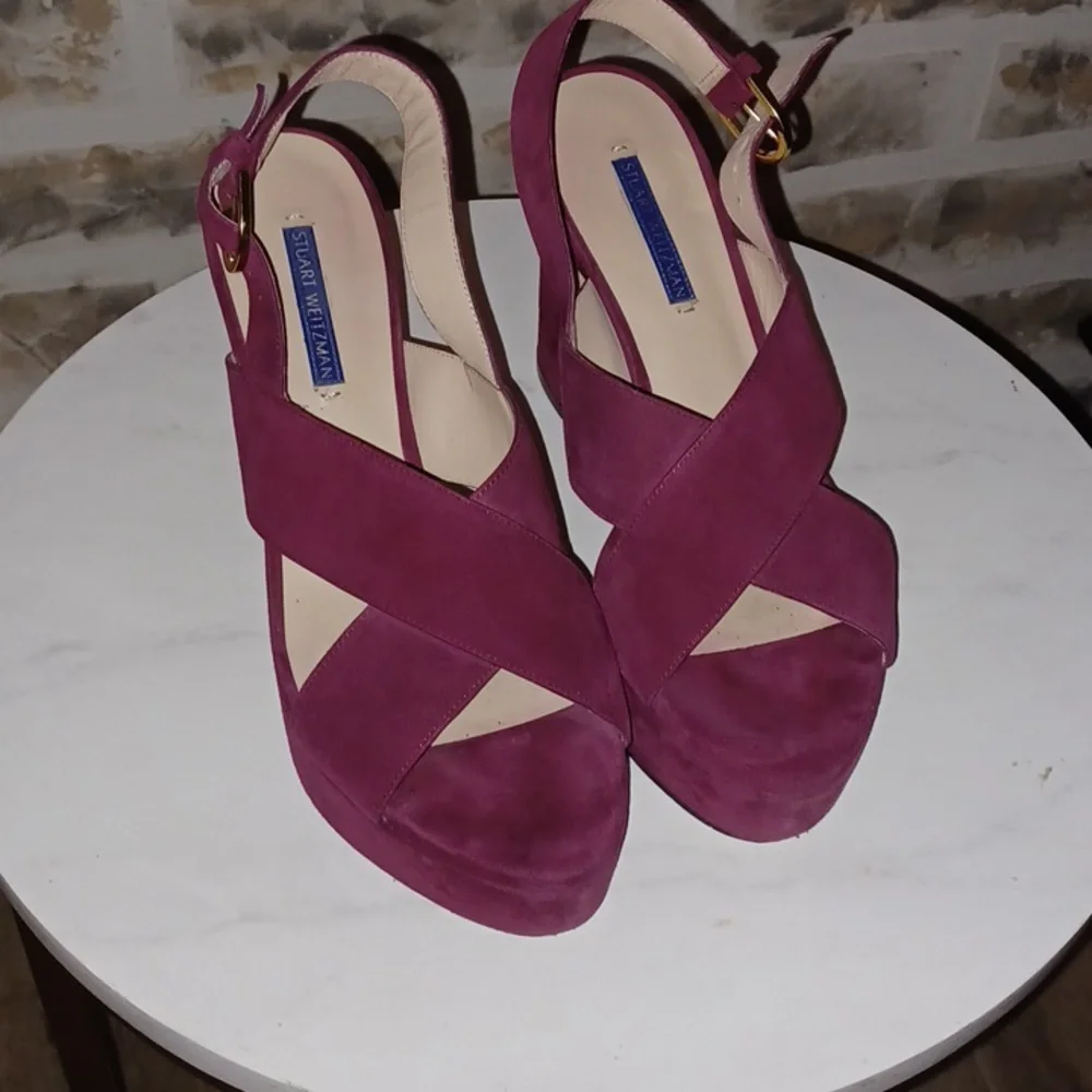 STUART WEITZMAN Jerry Suede Platform Heeled Sandals Size 9 NWOT9
